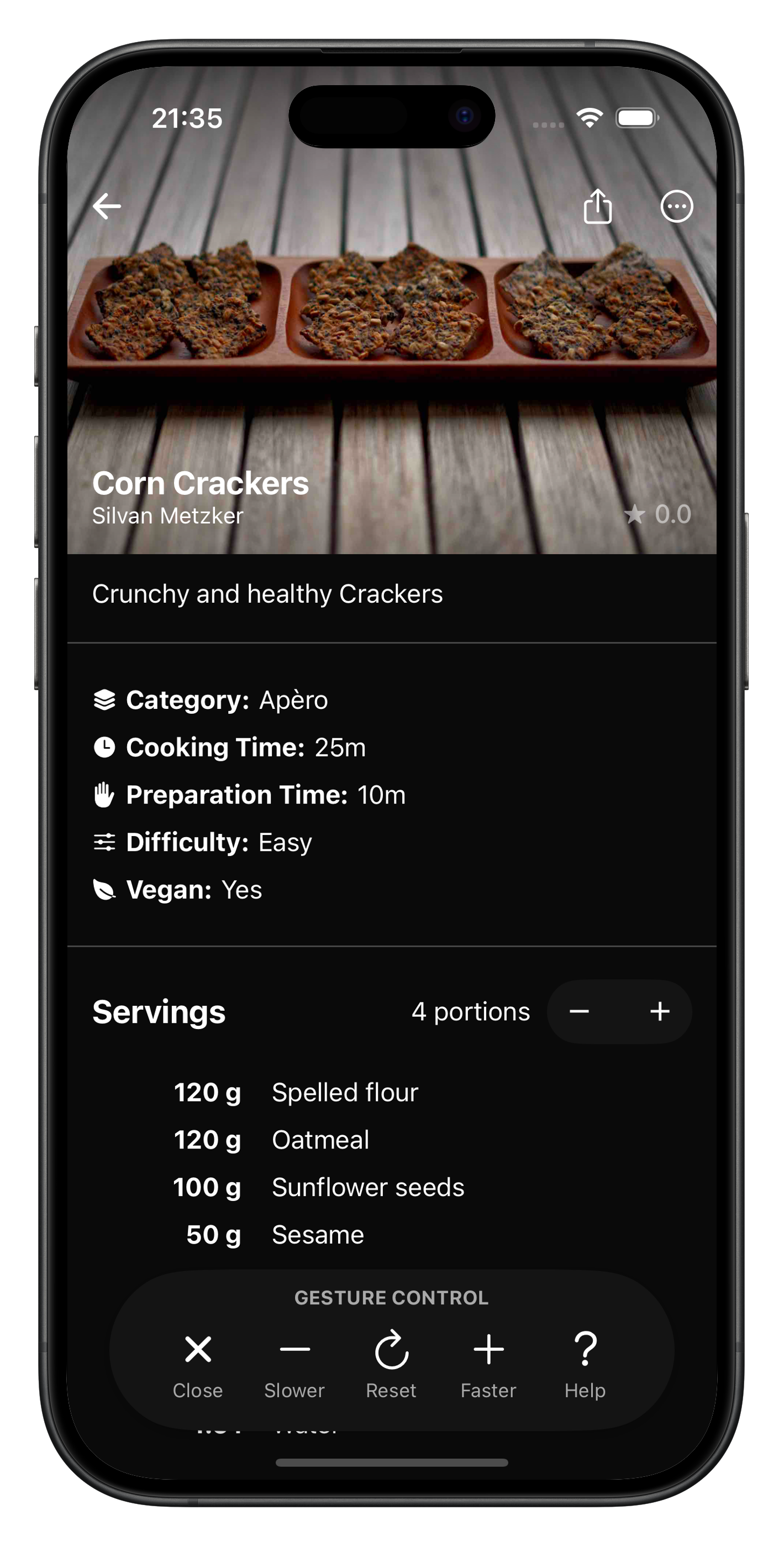 GestureCook Gesture Control