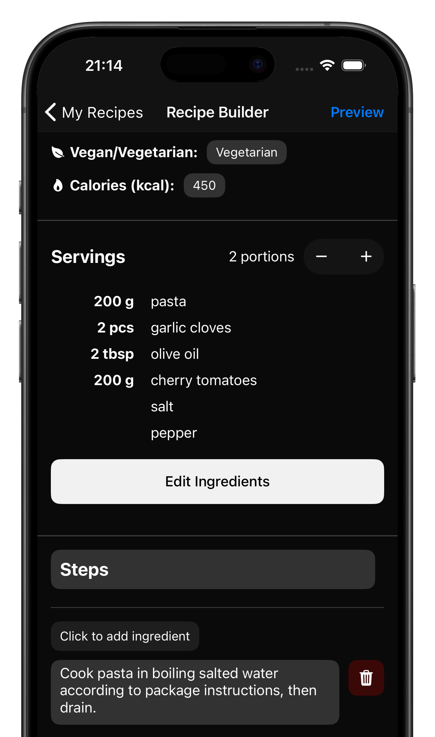 GestureCook Recipe Builder